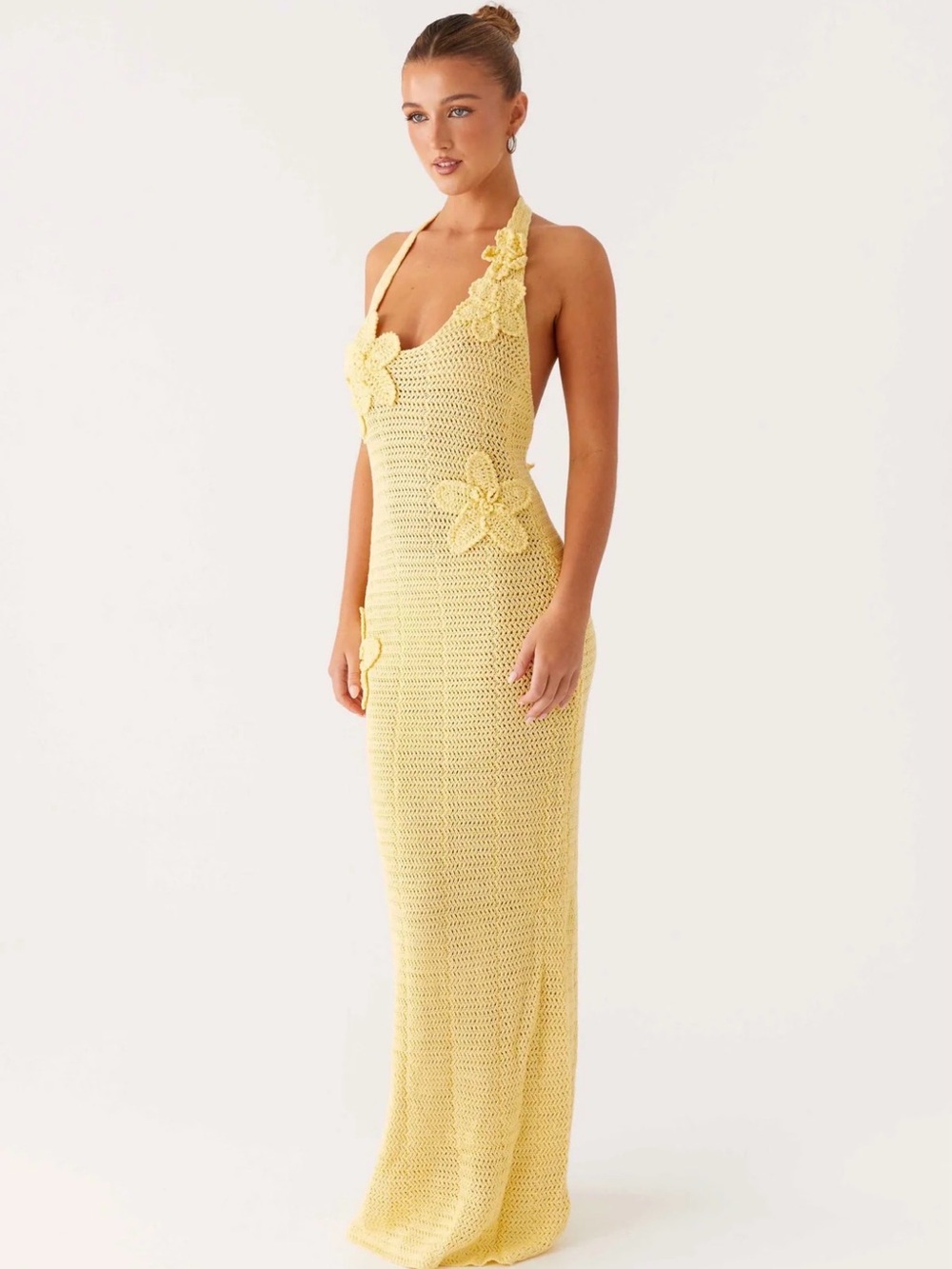NWT Peppermayo Novalee Flower Crochet Maxi Dress S/M - Picture 2 of 6